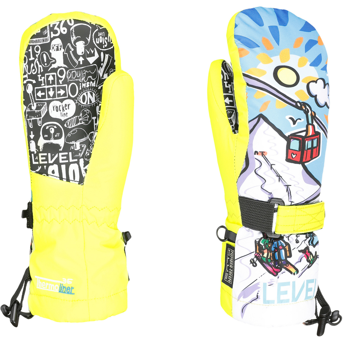 Level Bambino Guanti Junior (Taglia M, Giallo)