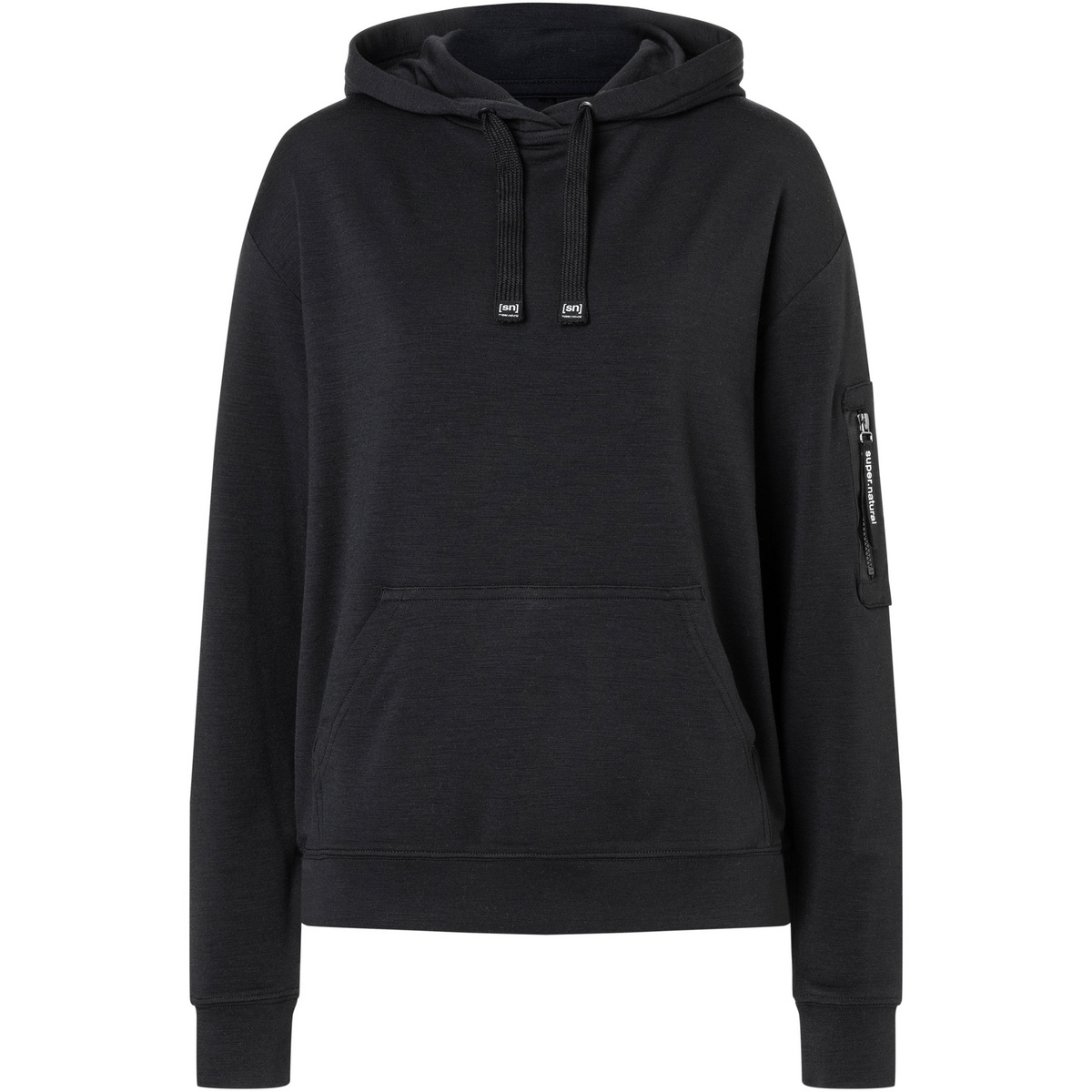 Super.Natural Damen Favourite Pocket Hoodie (Größe L, schwarz)