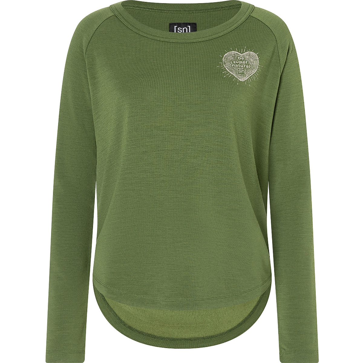 Super.Natural Damen Little Heartwood Crew Pullover (Größe L, gruen)