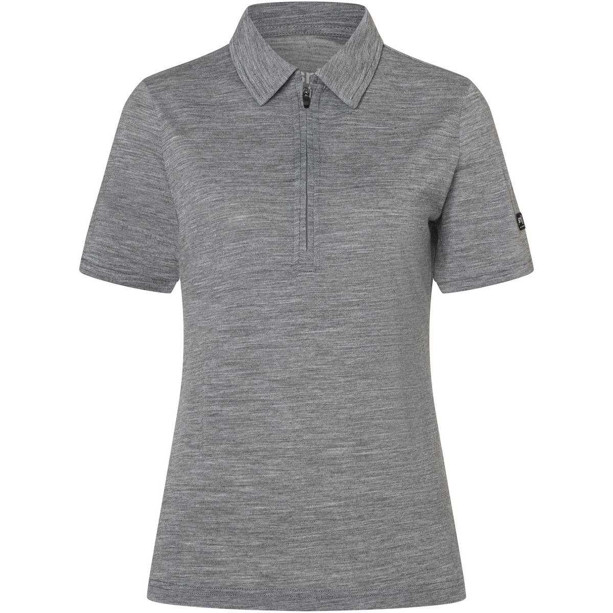Super.Natural Damen Zip Polo T-Shirt (Größe L, grau)