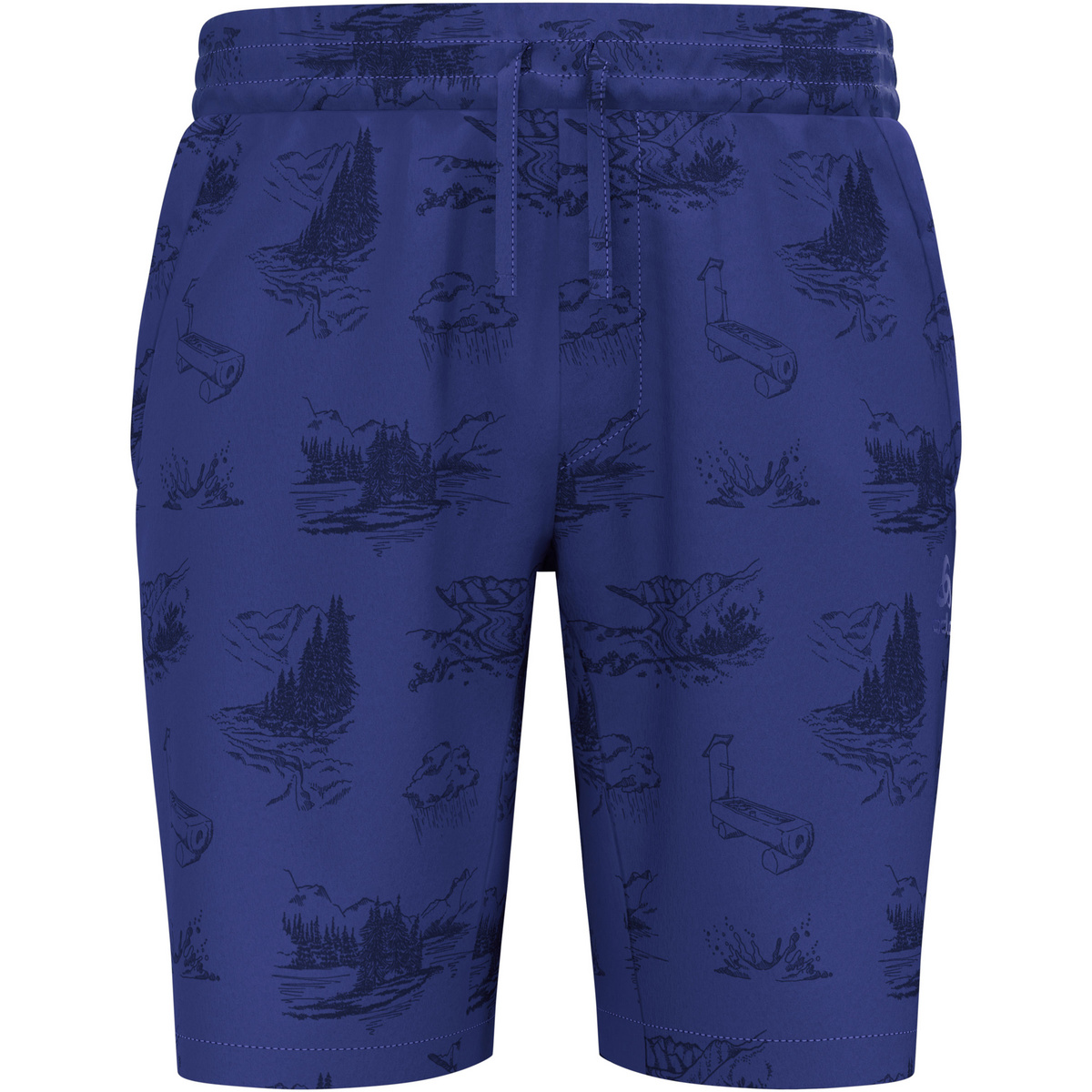 Odlo Herren Essential Print Shorts (Größe XL, blau)