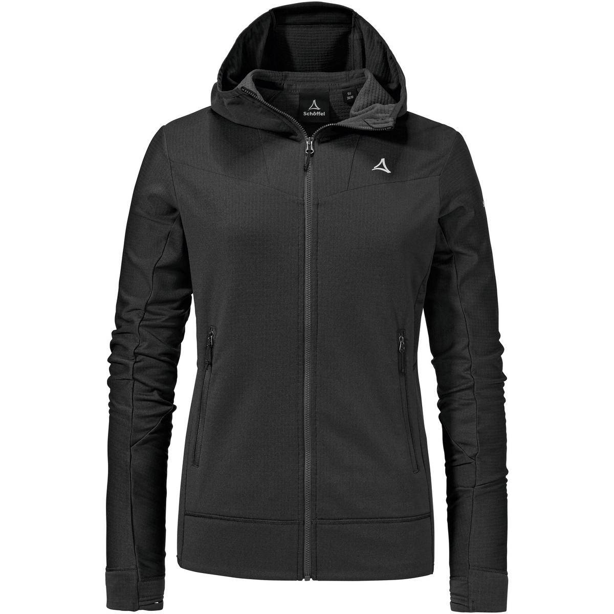 Schöffel Damen Style Blaueis Hoodie Jacke (Größe S, schwarz)
