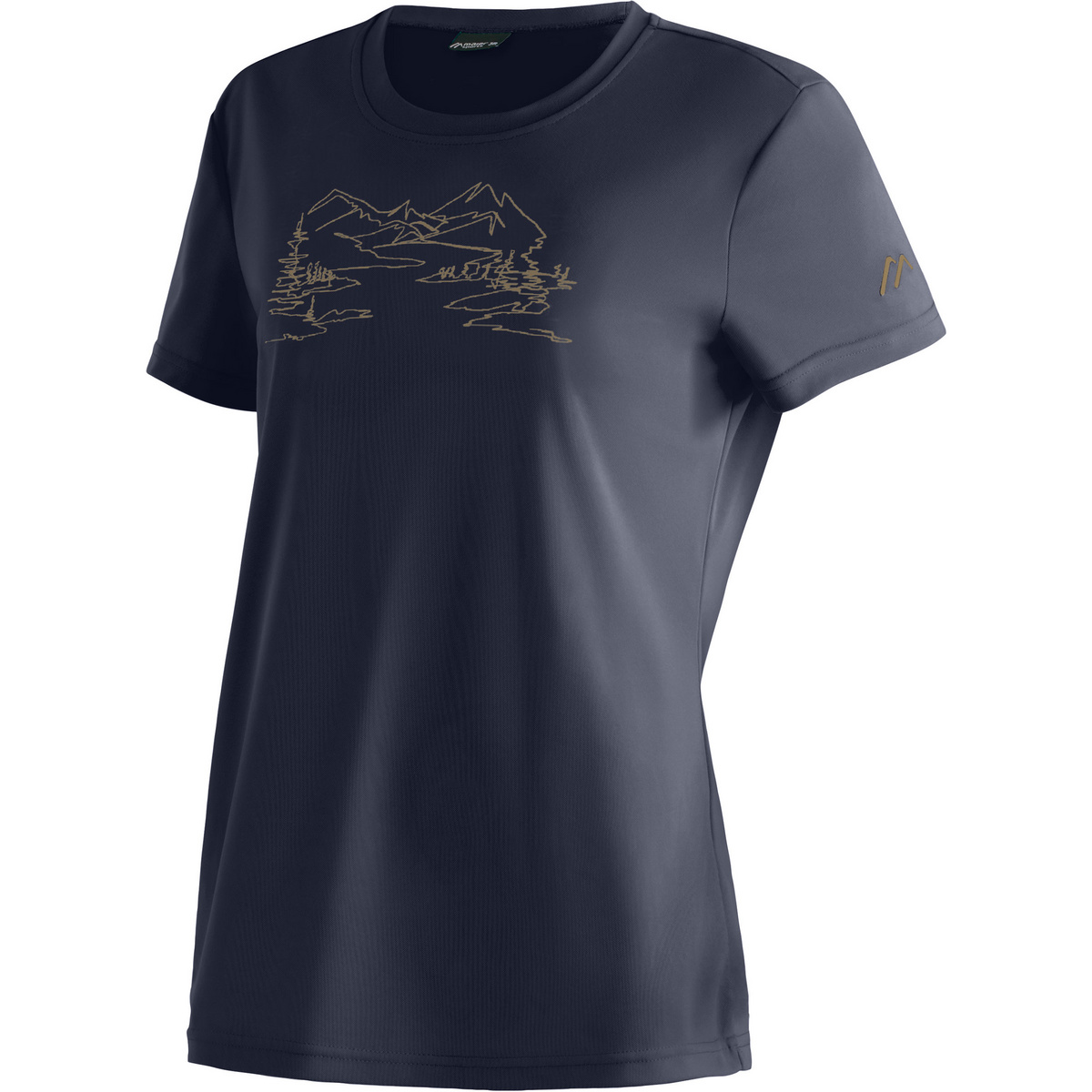 Maier Sports Donna Maglietta Wilma Print (Taglia 4XL, Blu)