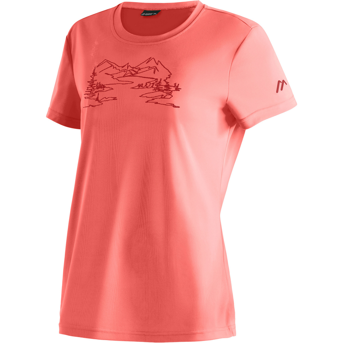 Maier Sports Donna Maglietta Wilma Print (Taglia XL, rosa)