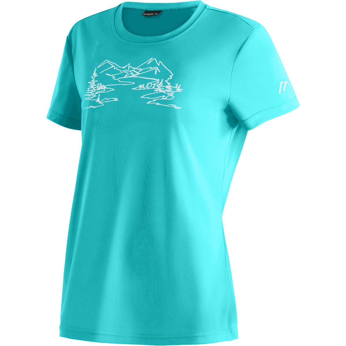 Maier Sports Donna Maglietta Wilma Print (Taglia XS, Turchese)