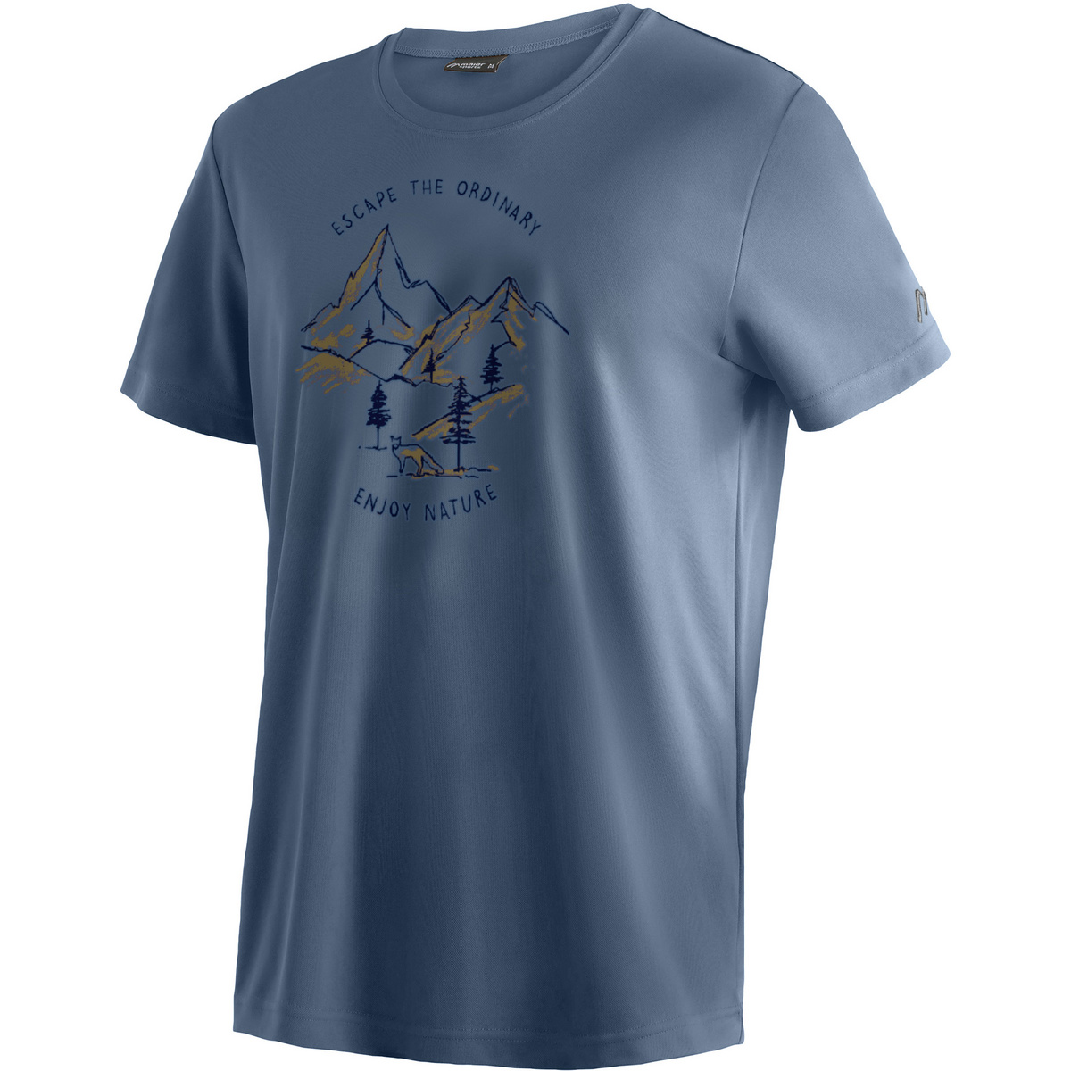 Maier Sports Herren Dieter Print T-Shirt (Größe 3XL, blau)