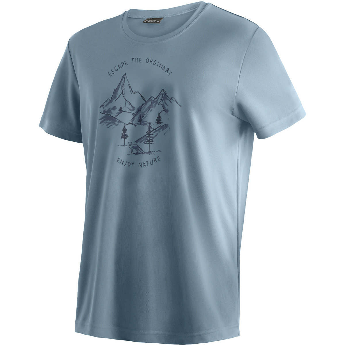 Maier Sports Herren Dieter Print T-Shirt (Größe S, blau)