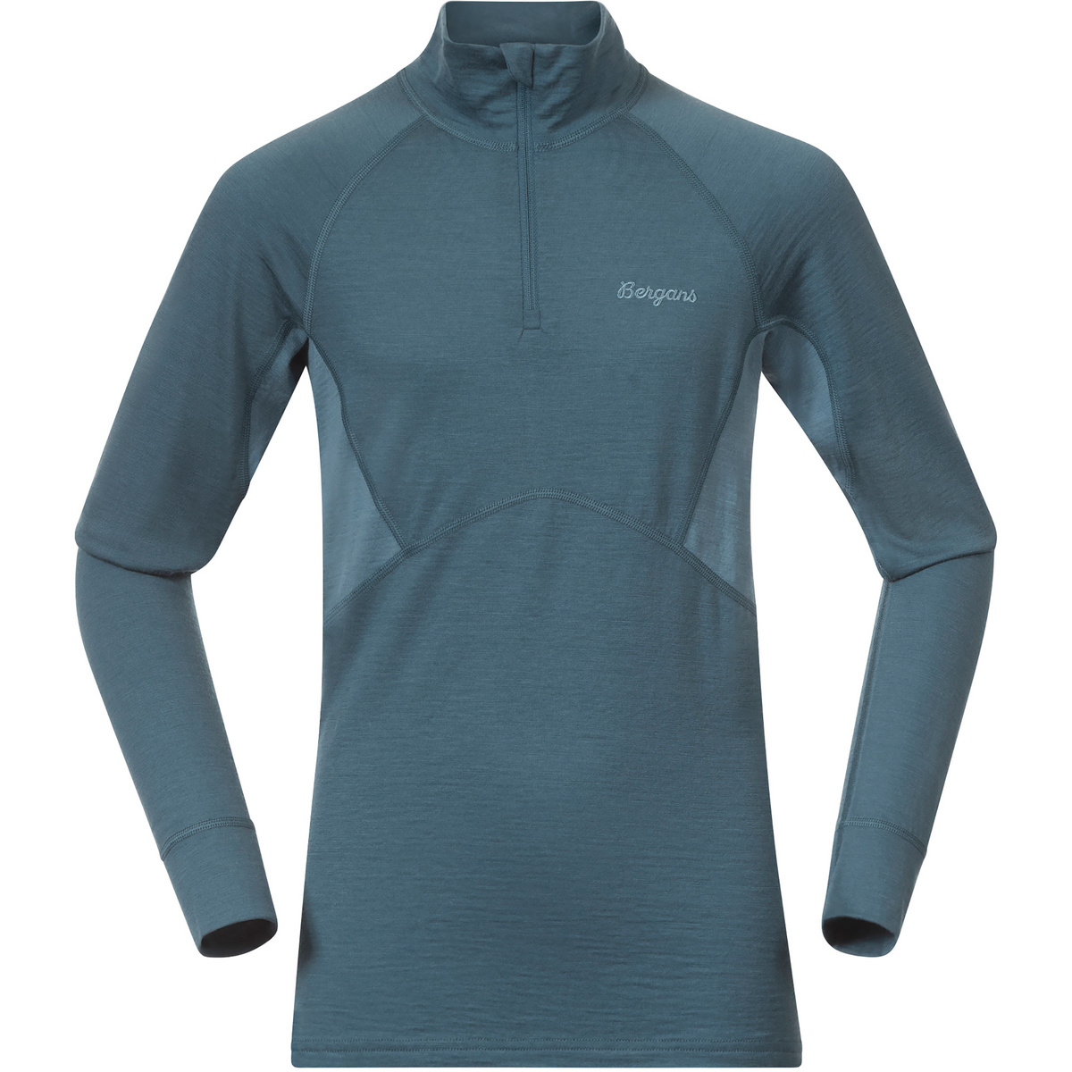 Bergans Enfants T-shirt long Inner:Pure Merino Half Zip (taille 152, Turquoise)