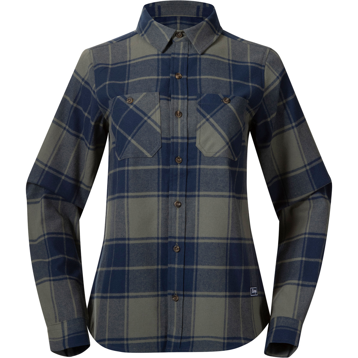 Bergans Donna Camicetta Nordmarka Flannel (Taglia L, Verde oliva)