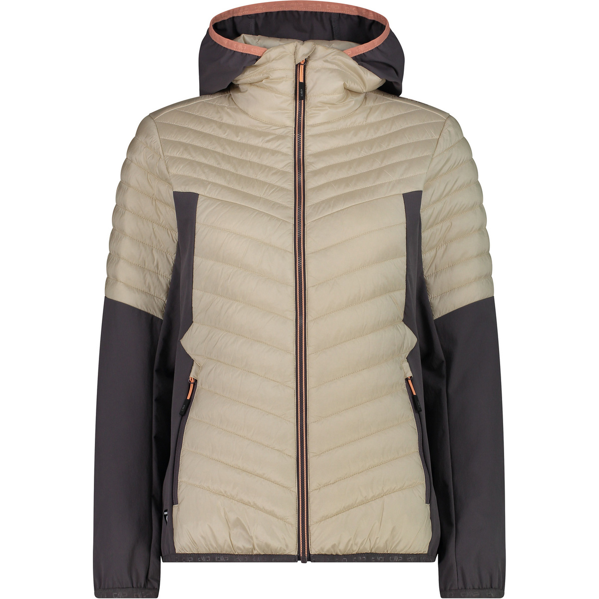 CMP Damen Hybrid Hoodie Jacke (Größe XL, beige)
