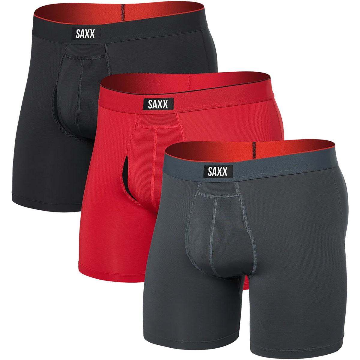 Saxx Underwear Homme Boxer Multi-Sport Mesh 3er Pack (taille S, Rouge)