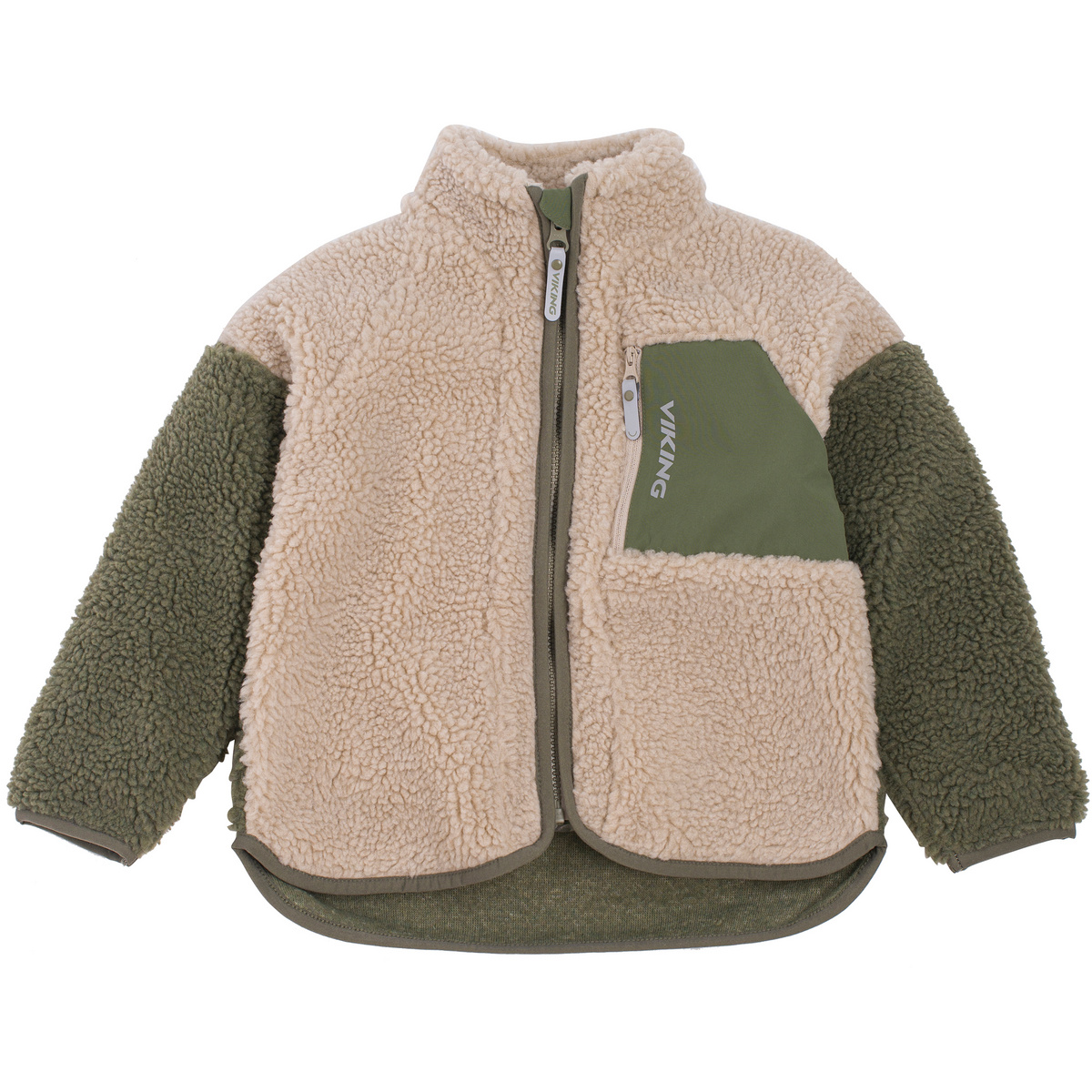 Viking Kinder Playtime Pile Jacke (Größe 122, beige)