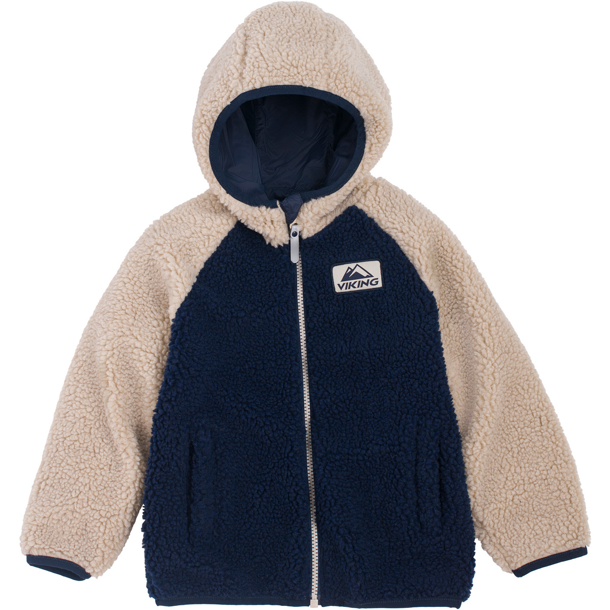 Viking Kinder Play Reversible Pile Wende Jacke (Größe 116, blau)