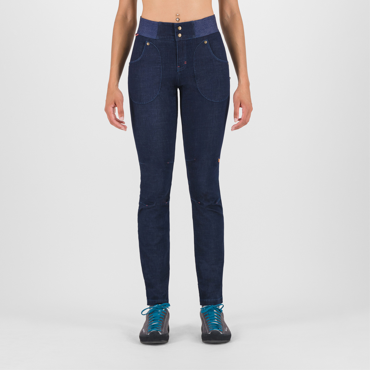 Karpos Femme Pantalon Salice Jeans (taille XL, Bleu)