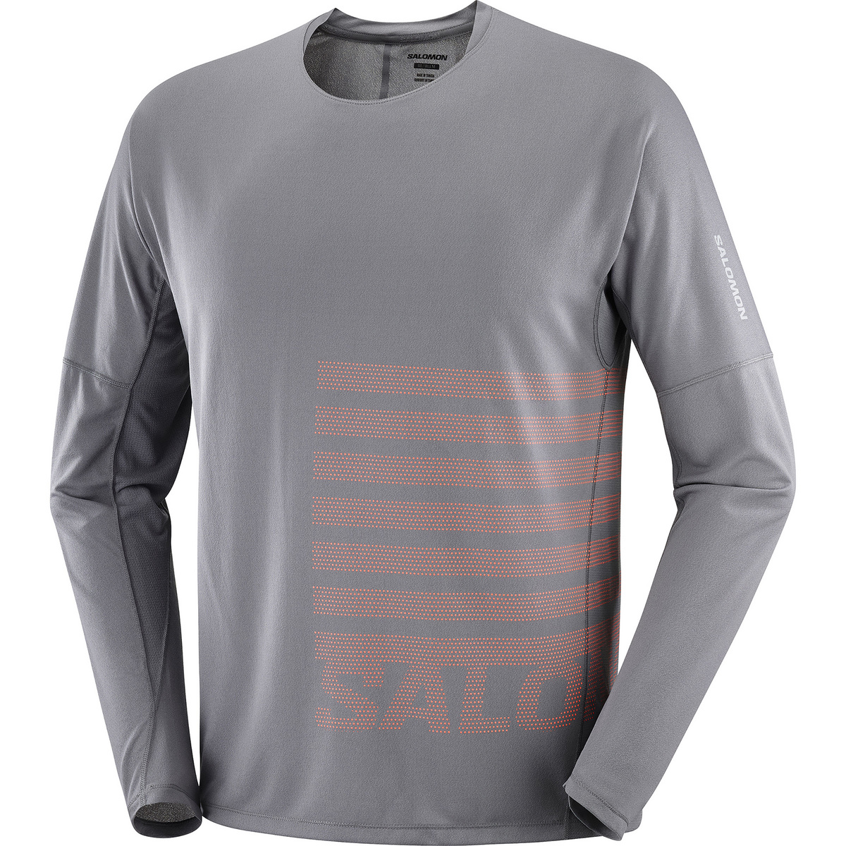 Salomon Homme T-shirt long Sense Aero GFX (taille L, Gris)