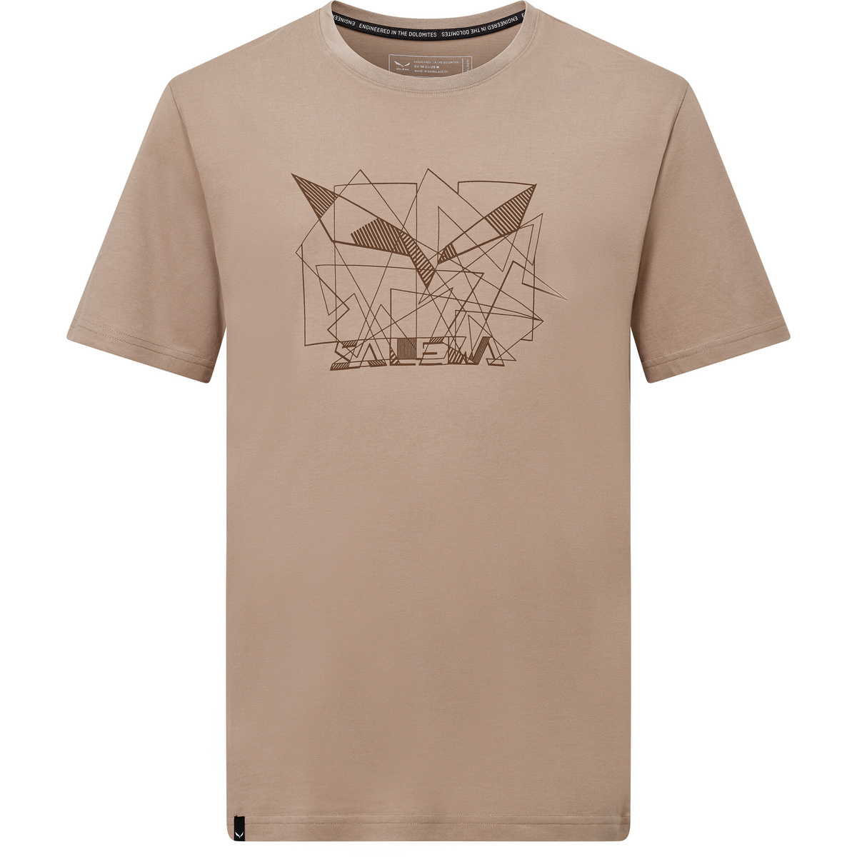 Salewa Uomo Maglietta Eagle Geometric (Taglia M, Beige)