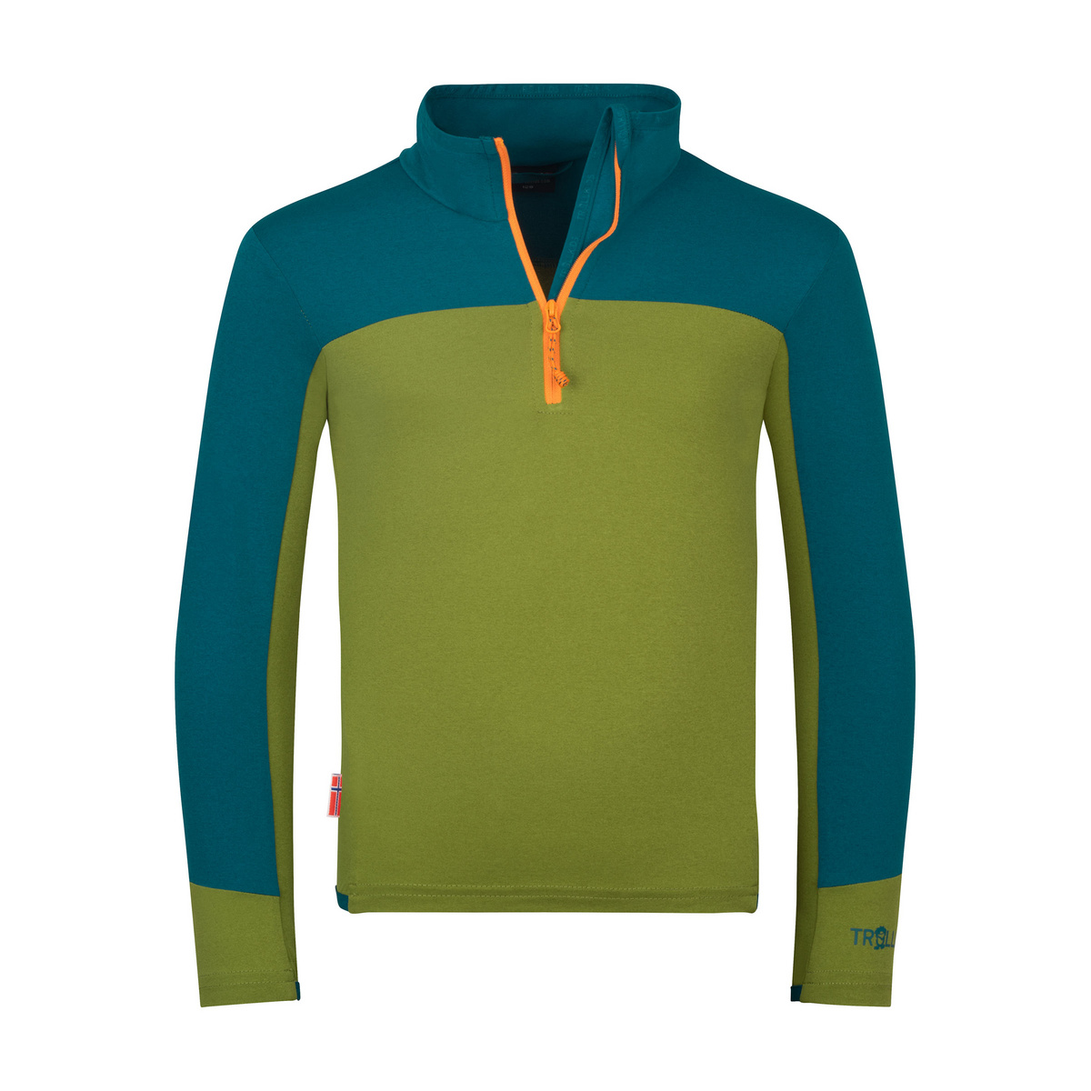 Trollkids Kinder Steinkjer Longsleeve (Größe 98, gruen)