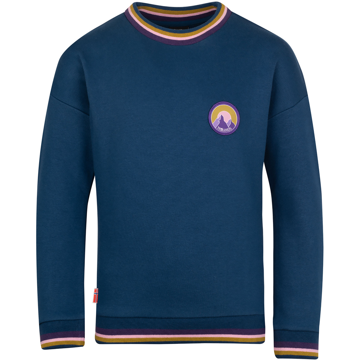 Trollkids Bambino Pullover Senja (Taglia 128, Blu)