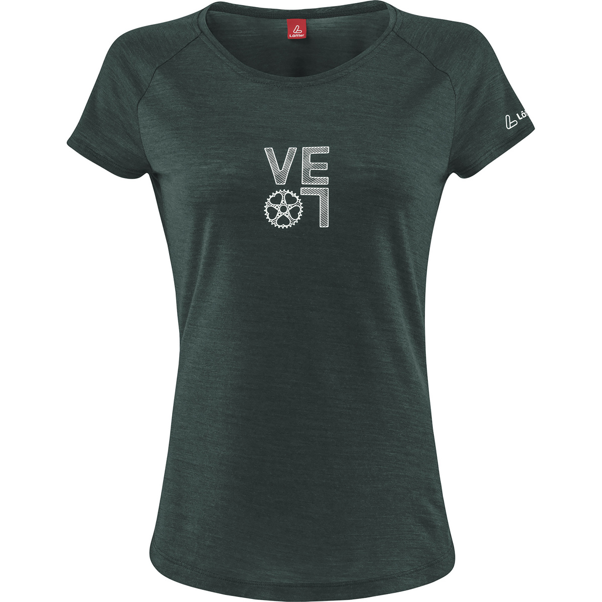 Löffler Donna Maglietta Print Velo (Taglia XL, Verde)