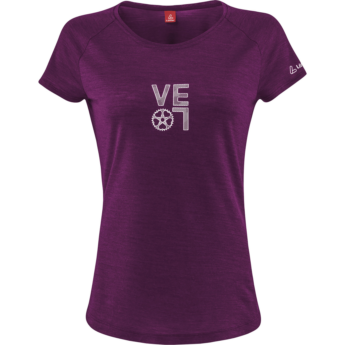 Löffler Donna Maglietta Print Velo (Taglia XXL, Viola)