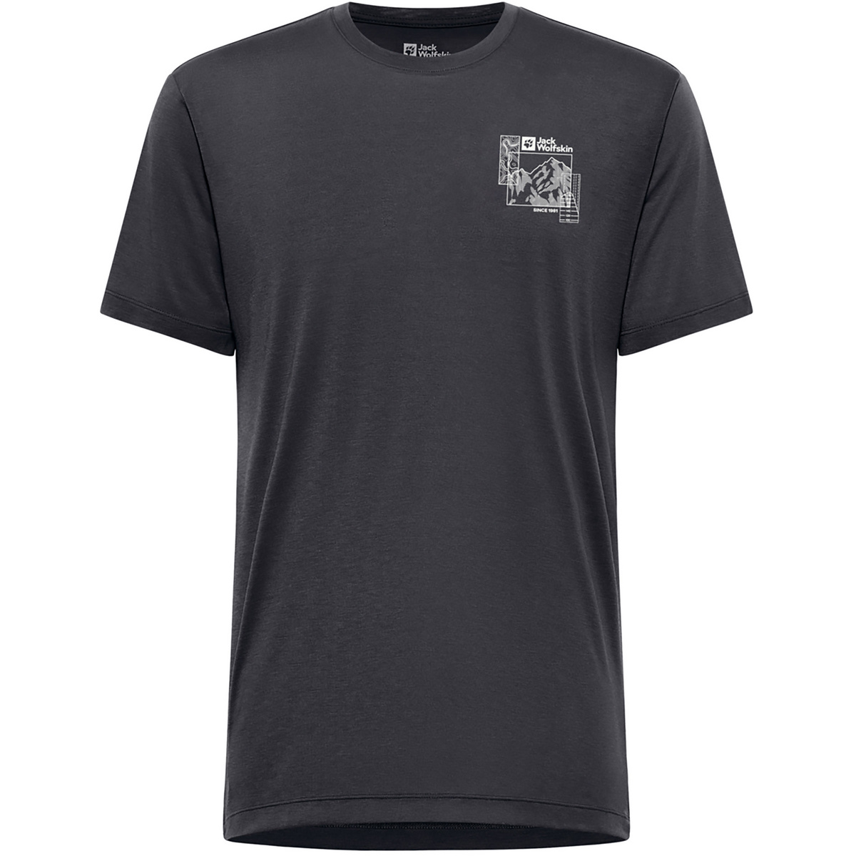 Jack Wolfskin Herren Vonnan Graphic T-Shirt (Größe M, schwarz)