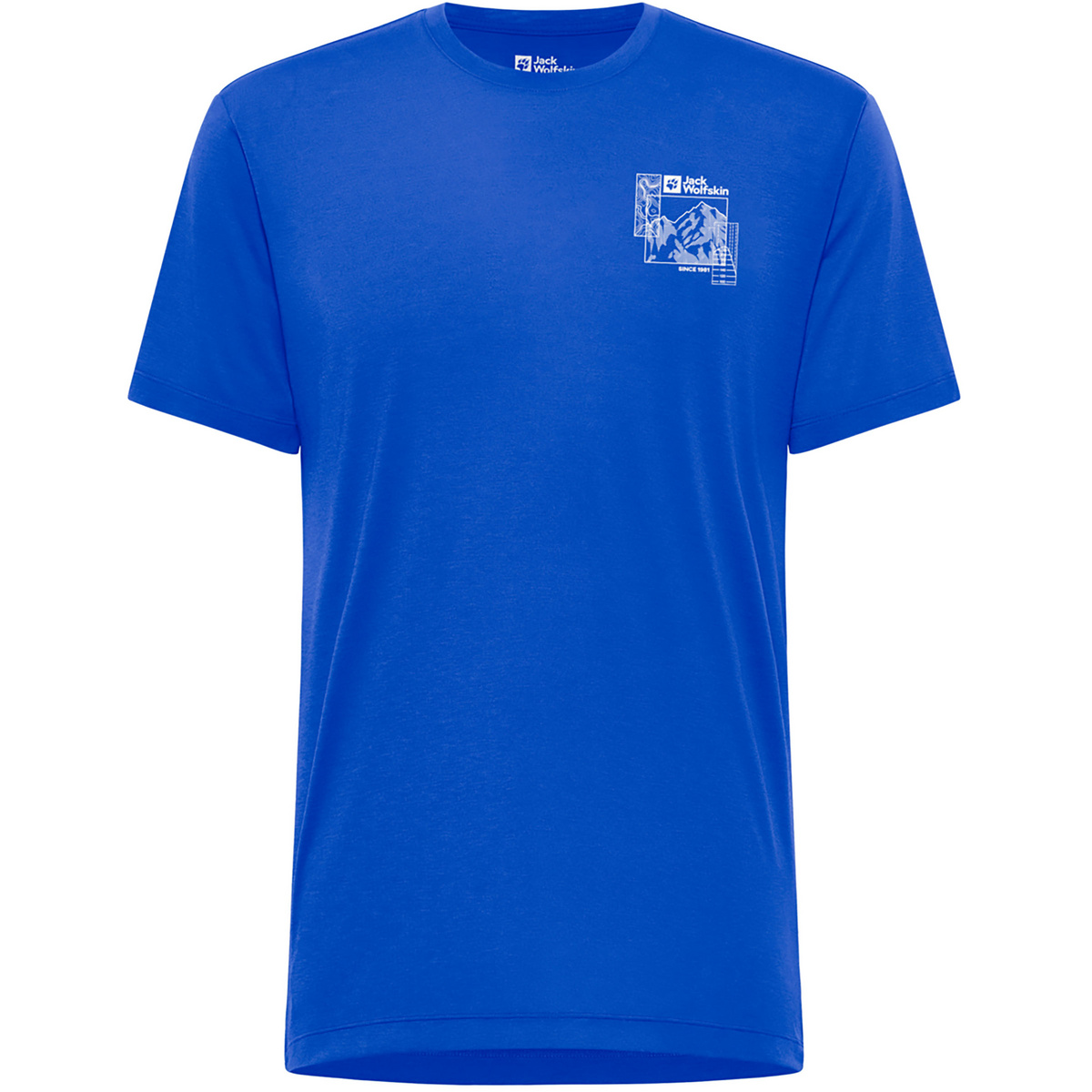 Jack Wolfskin Uomo Maglietta Vonnan Graphic (Taglia S, Blu)