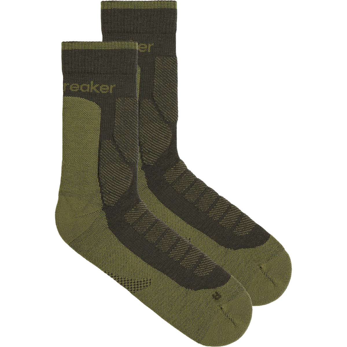 Icebreaker Herren Hike+ Heavy Crew Socken (Größe 42 , oliv)