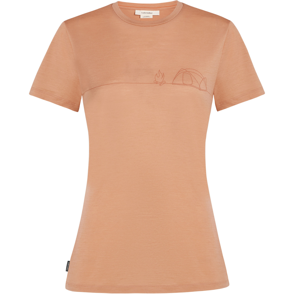 Icebreaker Damen 150 Tech Lite Single Line Camp T-Shirt (Größe XS, braun)