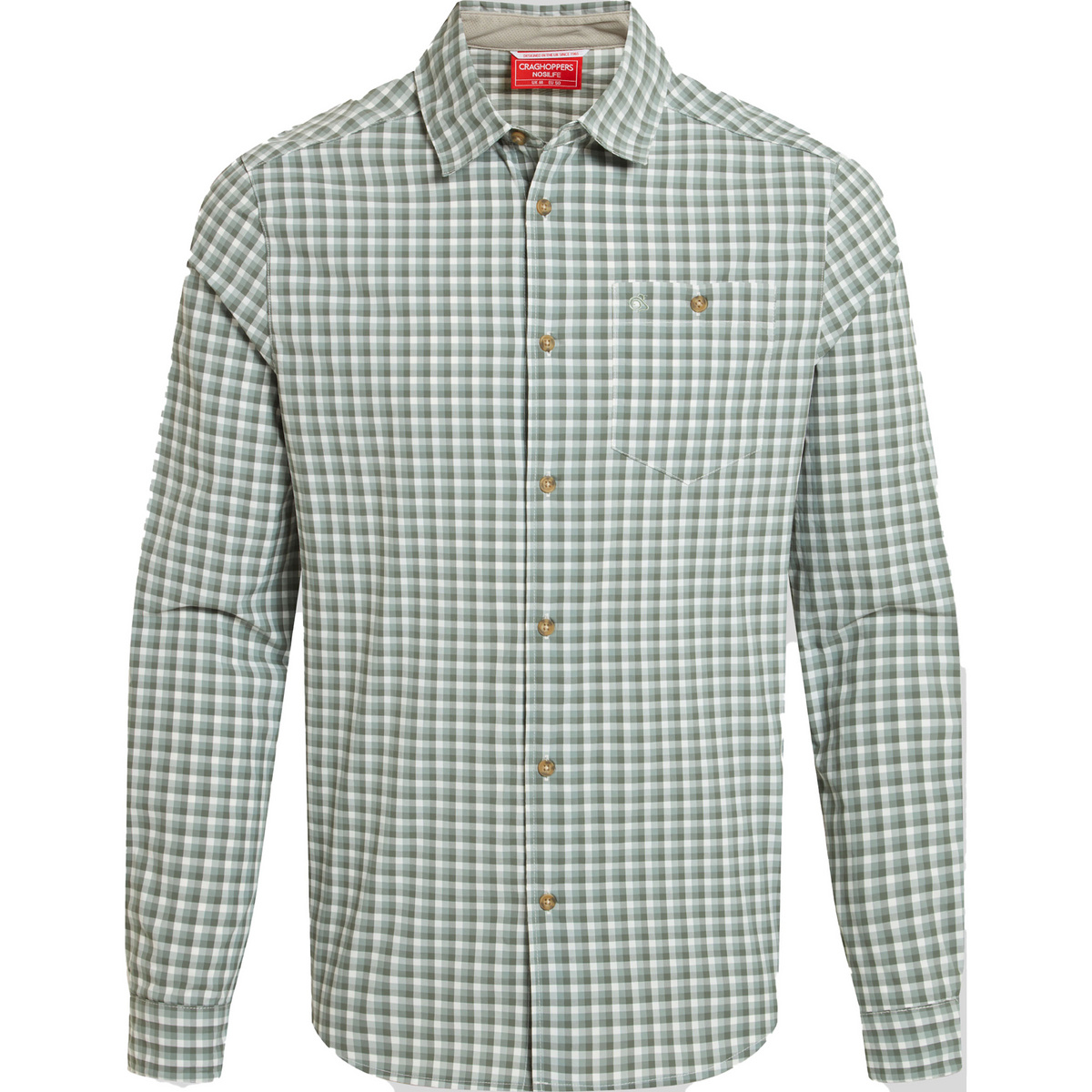 Craghoppers Uomo Camicia Nosilife Nuoro Check (Taglia S, Verde)