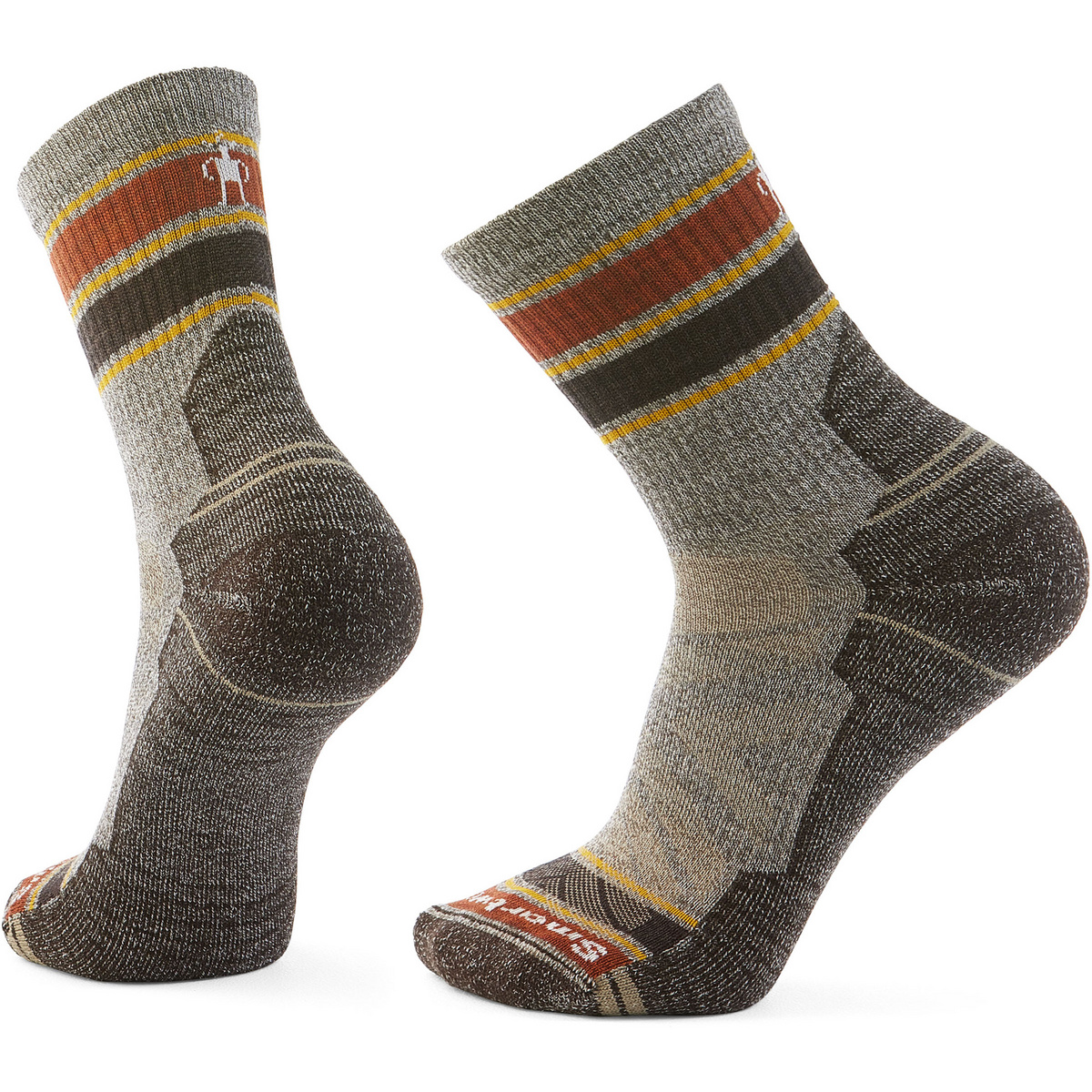 Smartwool Herren Hike Light Cushion Striped Socken (Größe 42 , beige)