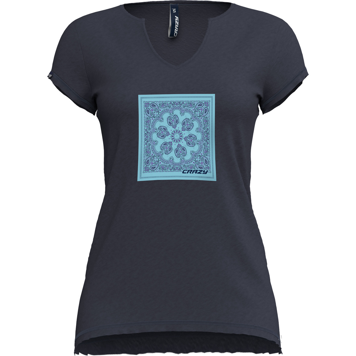Crazy Donna Maglietta Mandala (Taglia S, Blu)