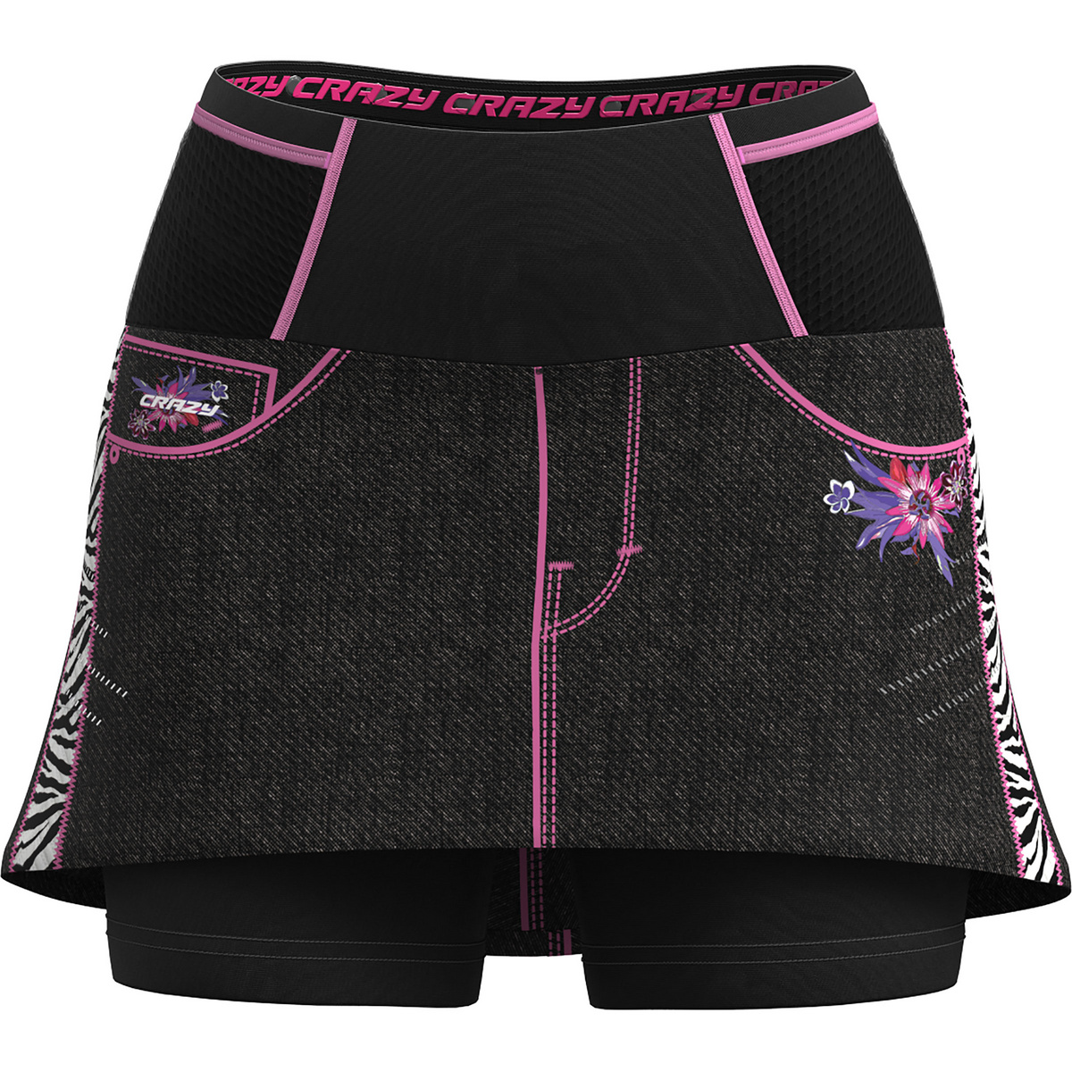 Crazy Femme Jupe Voltage (taille S, Noir)