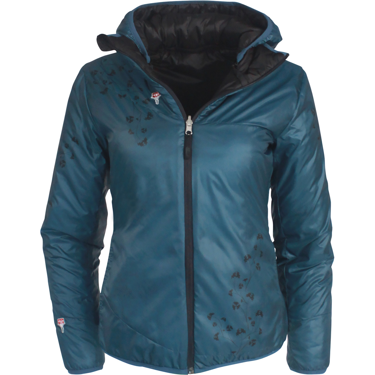 Grüezi Bag Damen Refreshful SilkWool Flower Reverse Jacke (Größe S, blau)