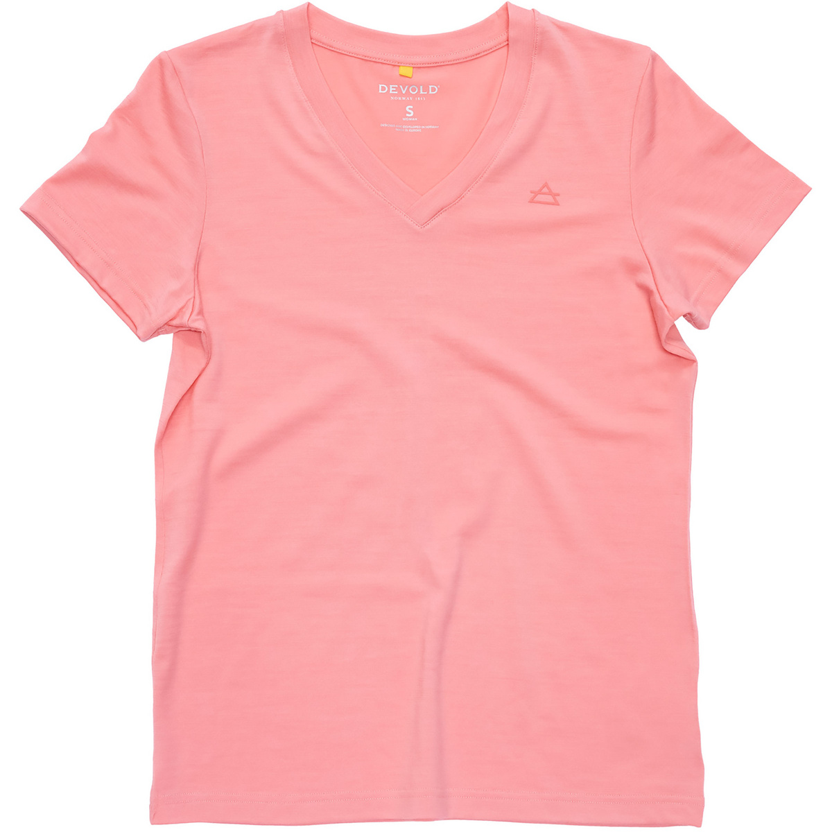 Devold Donna Maglietta Premium V-Neck (Taglia S, Arancione)