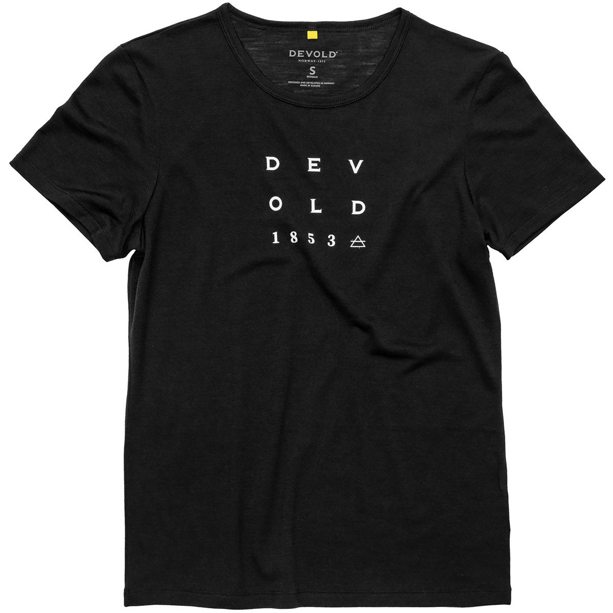 Devold Damen Active 1853 T-Shirt (Größe XS, schwarz)