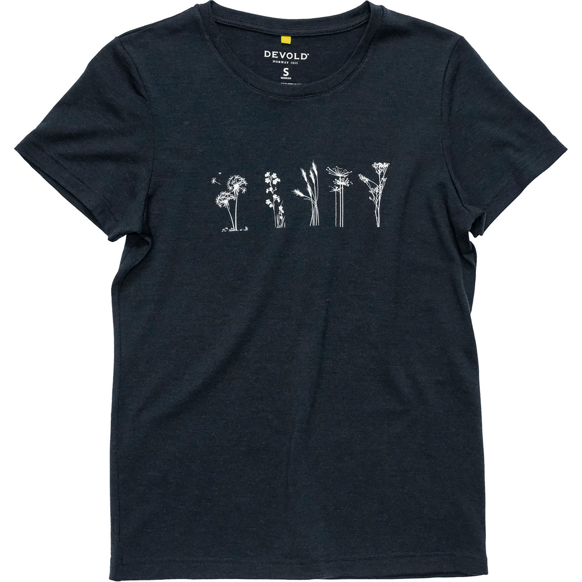 Devold Damen Classic Flowers T-Shirt (Größe S, blau)