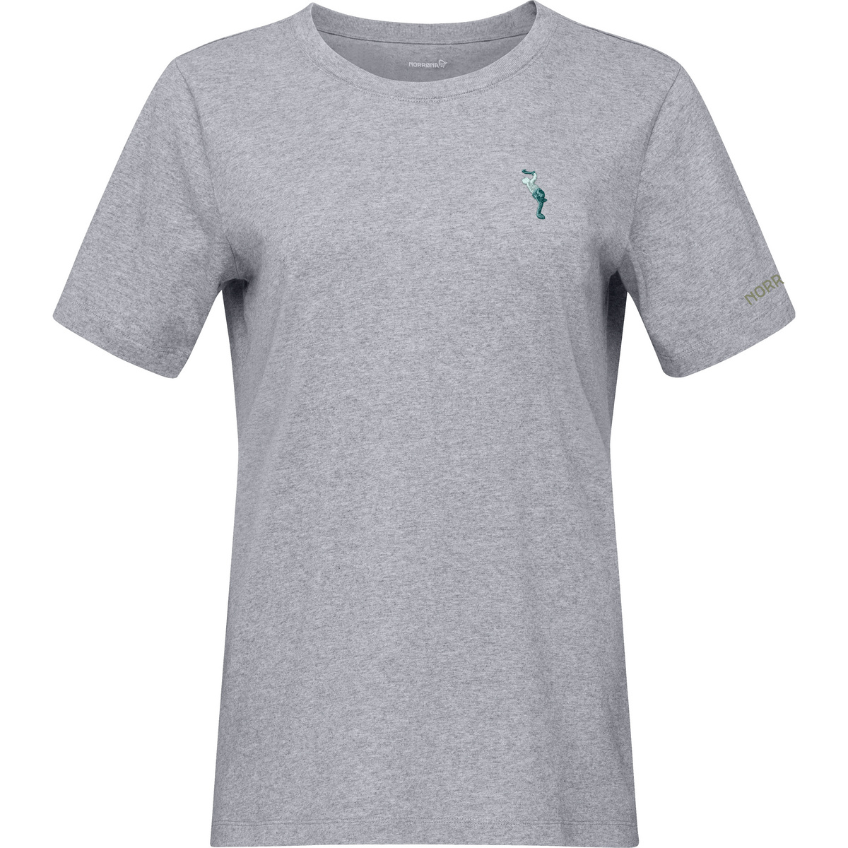 Norrona Donna Maglietta /29 Cotton Activity Embroidery (Taglia L, Grigio)