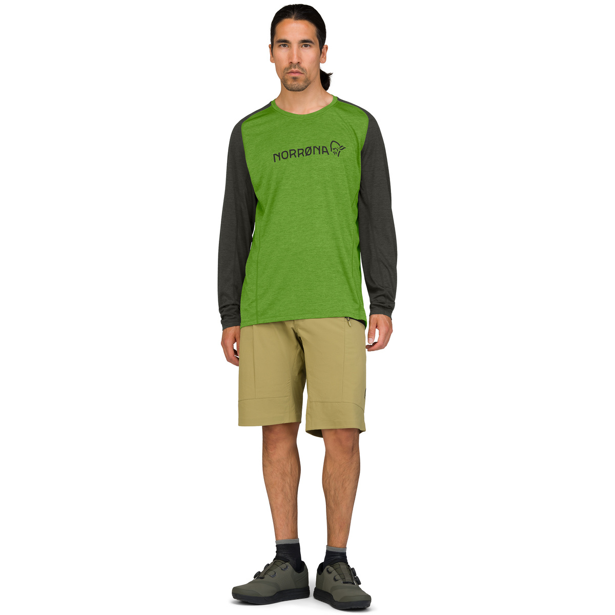 Norrona Uomo Maglia a manica lunga Fjørå Equaliser Lightweight (Taglia L, Verde)