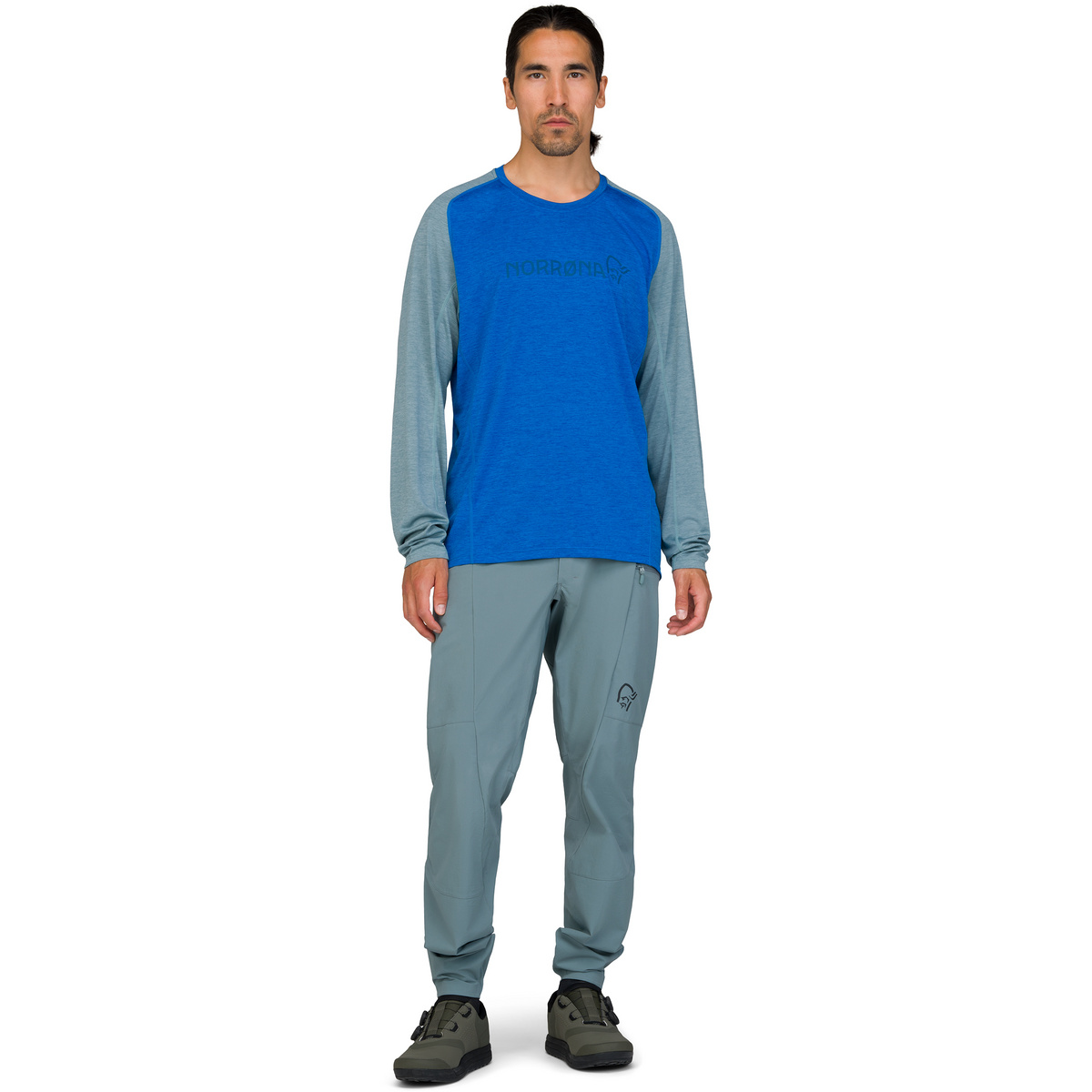 Norrona Uomo Maglia a manica lunga Fjørå Equaliser Lightweight (Taglia S, Blu)