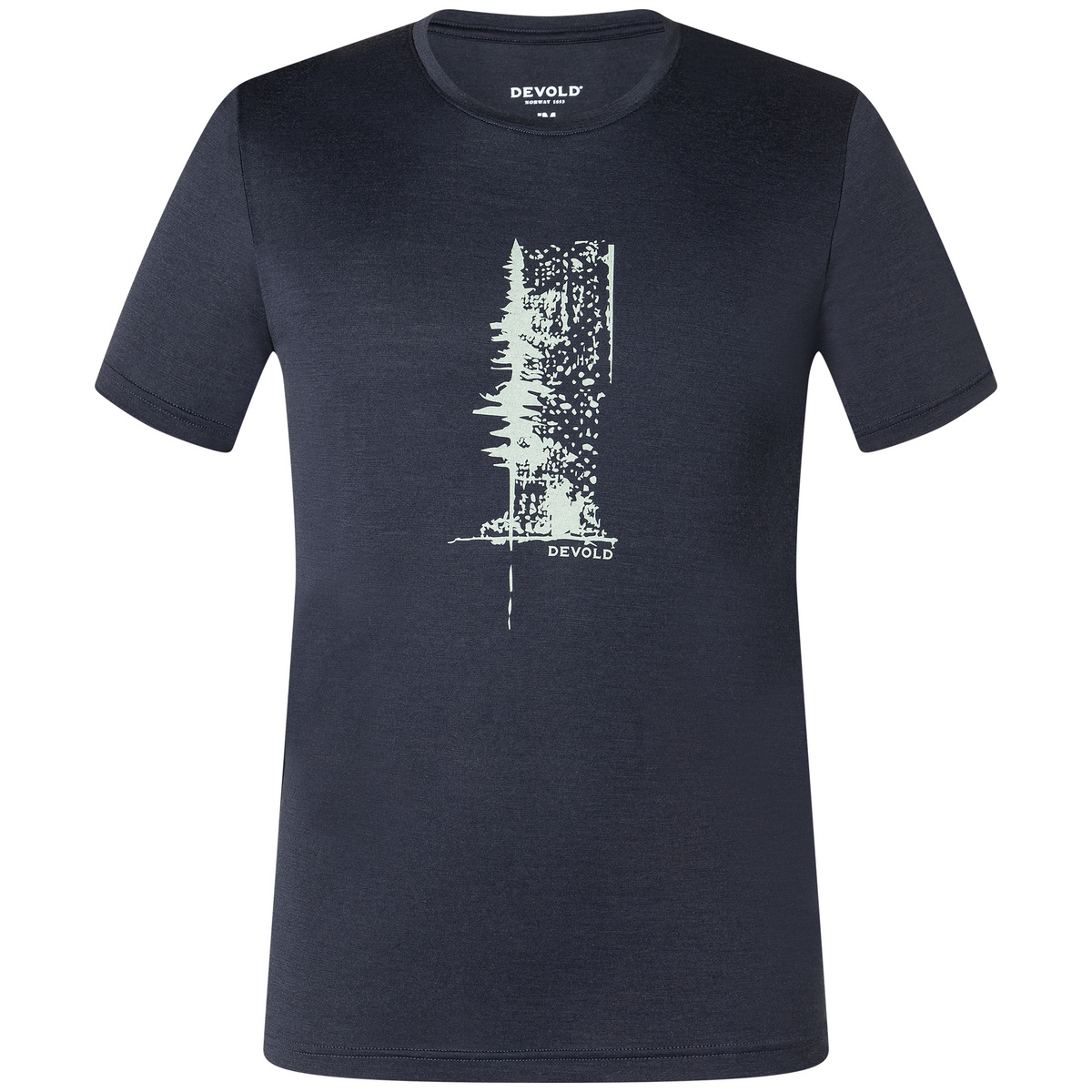 Devold Uomo Maglietta Classic Pine (Taglia M, Nero)