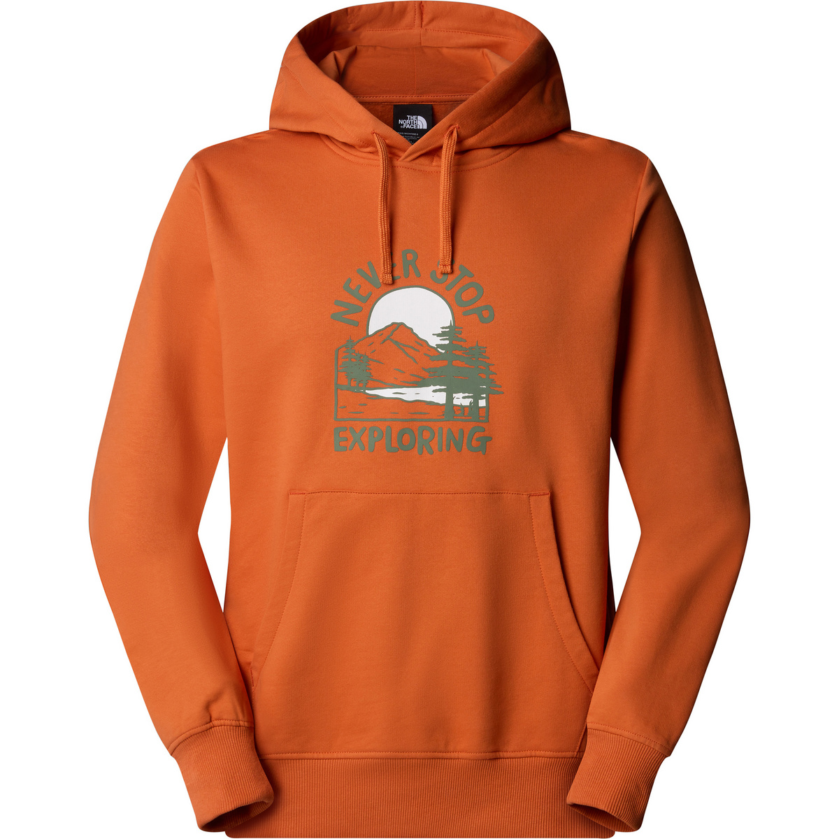 The North Face Uomo Felpa con cappuccio Outdoor Graphic (Taglia L, Arancione)
