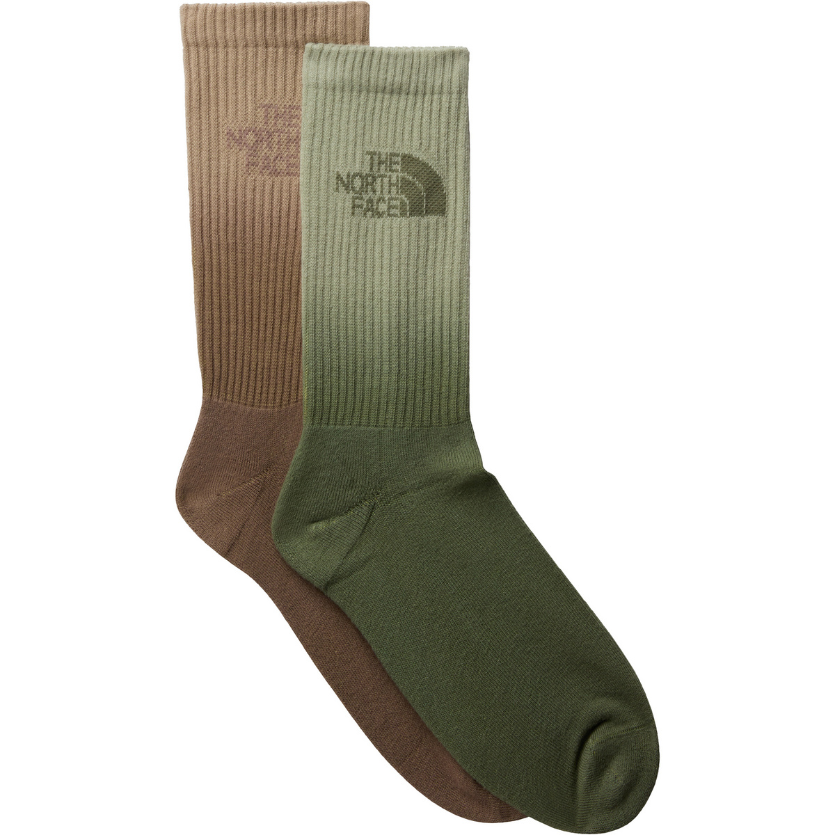 The North Face Everyday Crew Dip Dye 2er Pack Socken (Größe 38 , oliv)