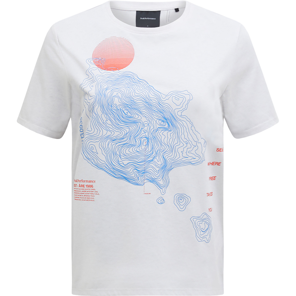 Peak Performance Damen Explore Graphic T-Shirt (Größe M, grau)