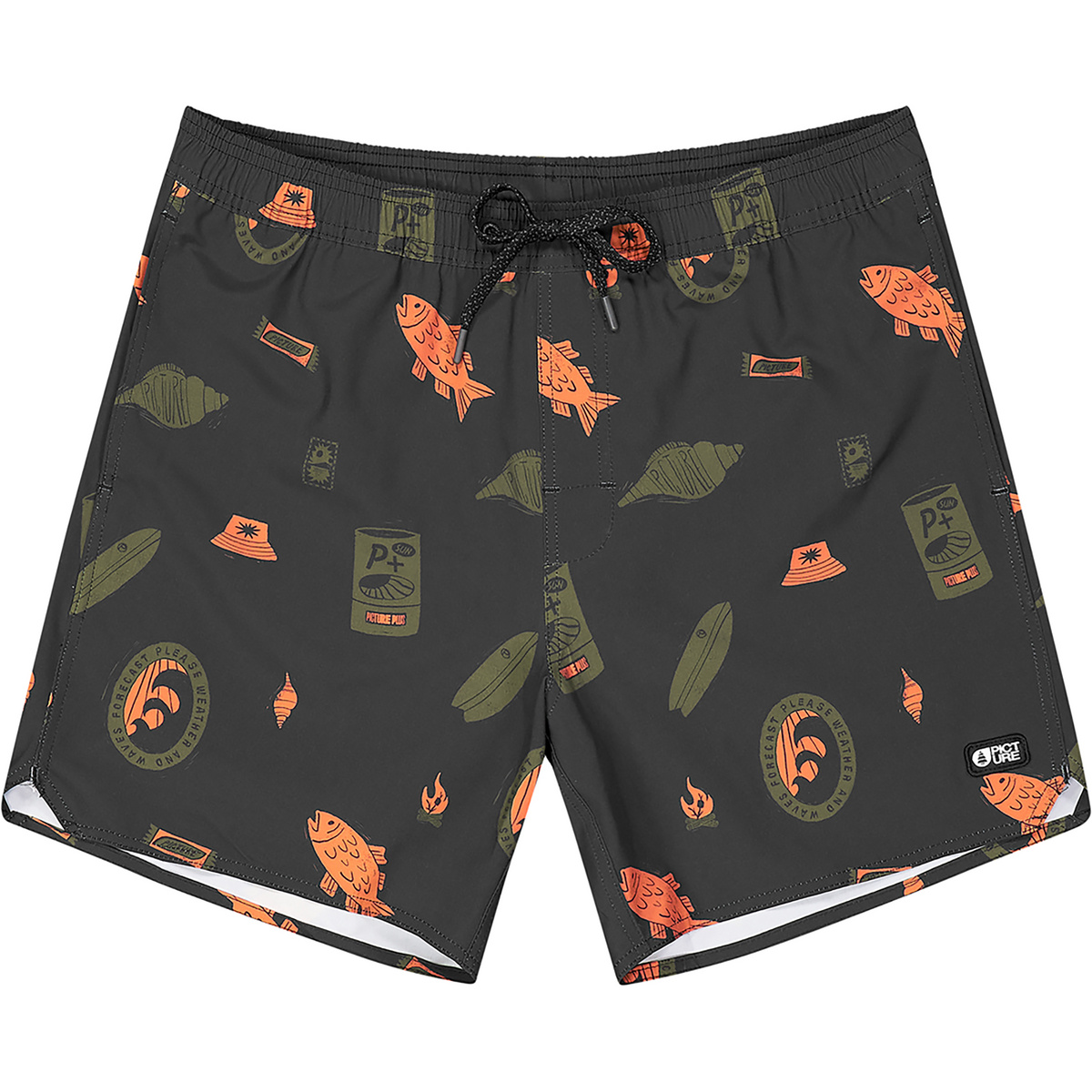 Picture Herren Piau 15 Printed Badeshorts (Größe L, schwarz)