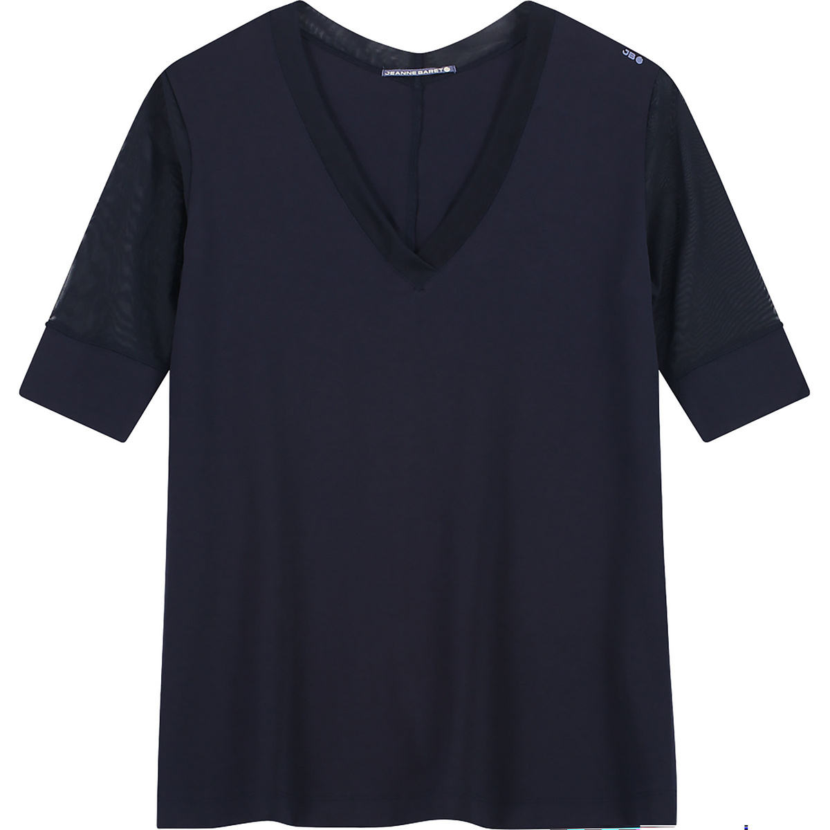 Jeanne Baret Donna Maglietta Polynesia V-Neck (Taglia XXS, Blu)