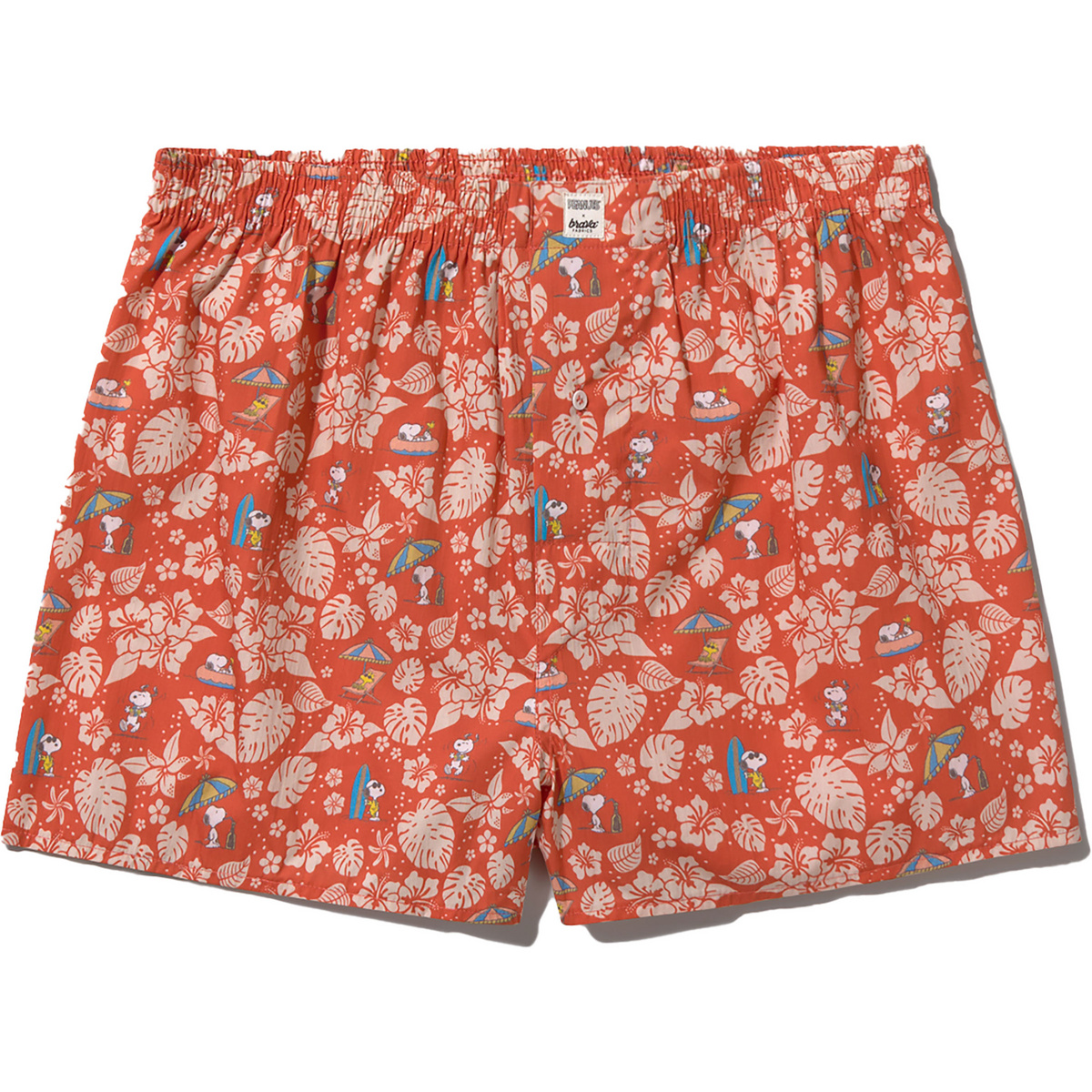 Brava Fabrics Uomo Boxer Peanuts Tropical (Taglia S, Rosso)