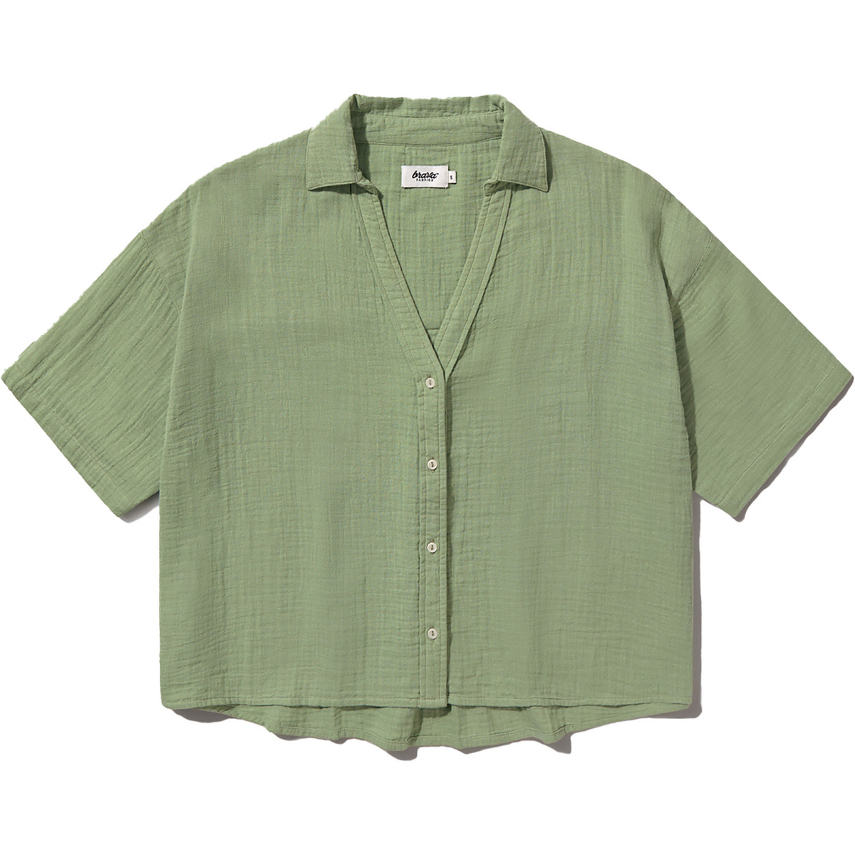 Brava Fabrics Femme Blouse Bubble Cropped (taille L, Vert)