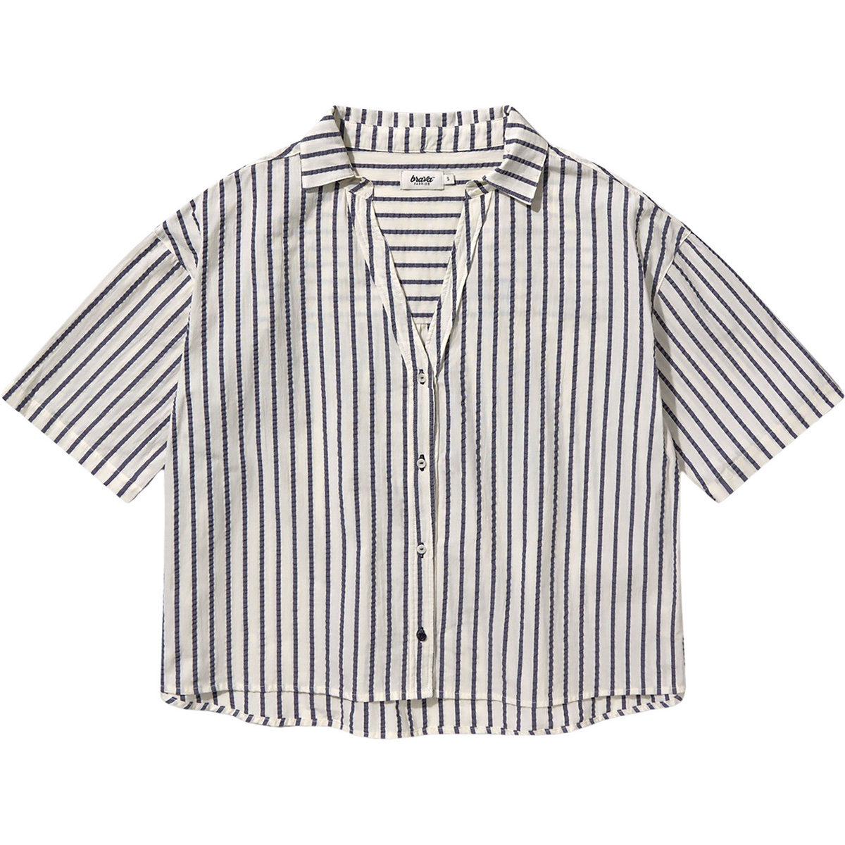 Brava Fabrics Donna Camicetta Sailor Oversized Cropped (Taglia M, Bianco)