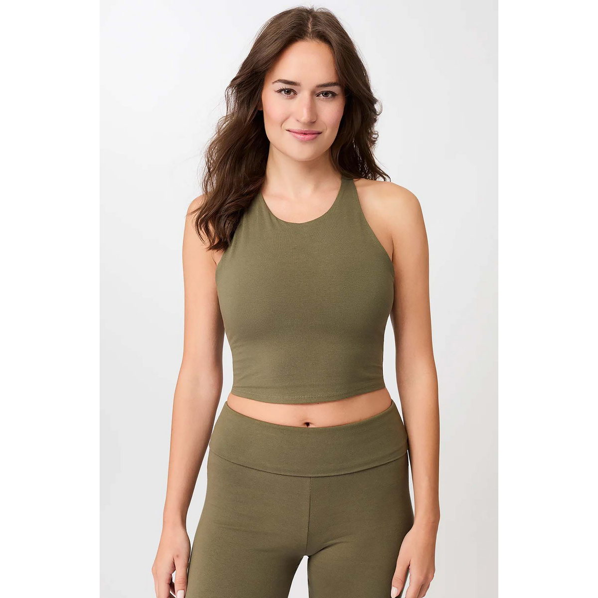 Mandala Femme Débardeur Cross (taille S, Olive)
