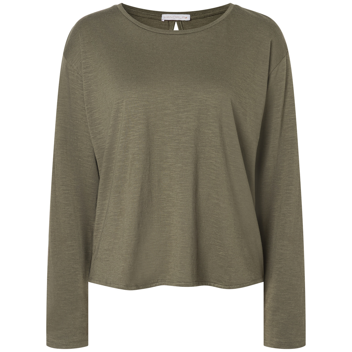 Mandala Damen Open Back Longsleeve (Größe M, oliv)